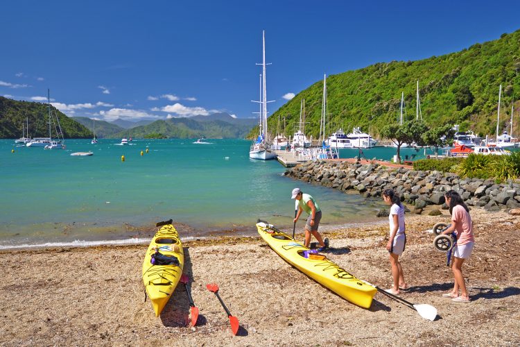 Hire a sea kayak from our PIcton foreshore location and paddle into Queen Charlotte Sound